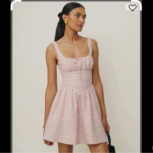 Reformation Pink Checkered Mini Dress